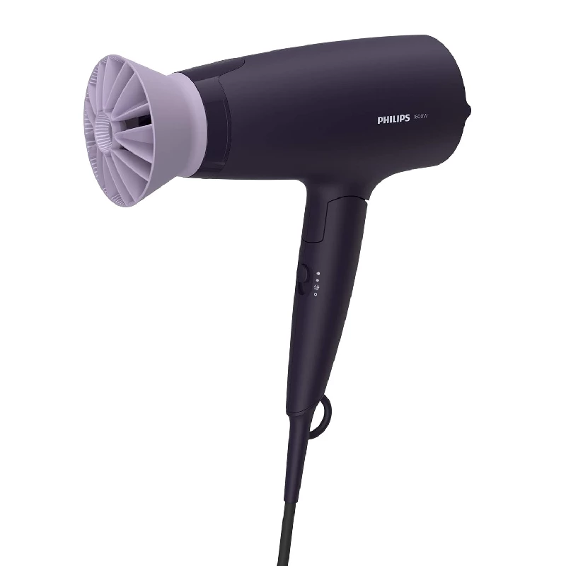 Philips BHD318-00 1600 Watts Hair Dryer and BHH880-10 50 Watts Hair Straightening Brush with Keratin Infused Bristles Black, 620 g-2.webp